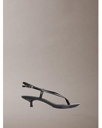 Calvin Klein - Lina Leather Kitten Heel Sandals - Lyst