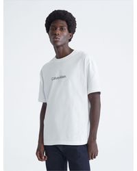 Calvin Klein Relaxed Fit Standard Logo Crewneck T-shirt - White