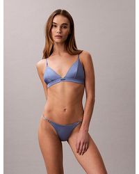 Calvin Klein - Unlined Triangle Bra Signature Satin - Lyst