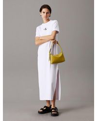 Calvin Klein - Ribbed Cotton Maxi T-Shirt Dress - Lyst