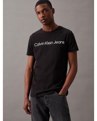 Calvin Klein - Slim Organic Cotton Logo T-shirt - - Black - Men - M - Lyst