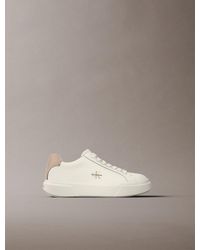 Calvin Klein - Leather Signature Logo Trainers - Lyst