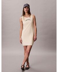 Calvin Klein - Jeans Ribbed Embroidered Logo Tank Dress - Lyst