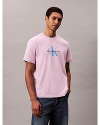 Calvin Klein - T-Shirt Mit Monogramm-Logo - Lyst