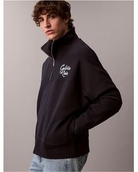 Calvin Klein - Premium Fleece Relaxed Quarter Zip Sweatshirt - Lyst