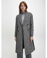 Calvin Klein Abrigo de espiga con doble botonadura - Negro