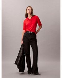 Calvin Klein - Merino Wool Polo Jumper - Lyst