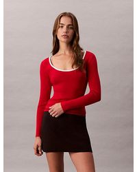 Calvin Klein - Jeans Cotton Blend Classic Scoopneck Jumper - Lyst