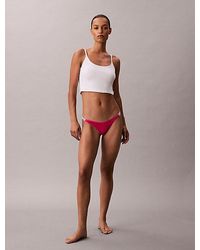 Calvin Klein - Dipped String Thong Icon Logo - Lyst