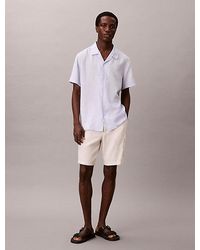 Calvin Klein - Jeans Linen Cotton Cargo Shorts - Lyst