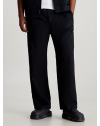 Calvin Klein - Pantalon en coton et lin - Lyst