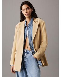 Calvin Klein - Zachte Blazer Van Twill Met Strik Aan De Achterkant - Lyst