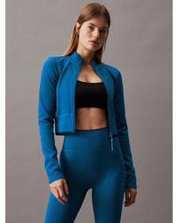 Calvin Klein - Cropped Zip Up Jacket - Lyst