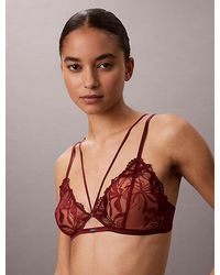 Calvin Klein - Unlined Triangle Bra Ck Lace Floral - Lyst
