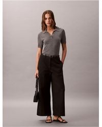Calvin Klein - Wide Leg Cropped Chino Pant - Lyst