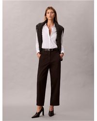 Calvin Klein - Cotton Stretch Twill Barrel Trousers - Lyst