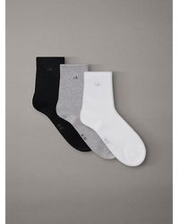 Calvin Klein - 3 Pack Soft Cotton Rolltop Crew Socks - Lyst