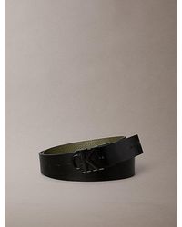Calvin Klein - Reversible Leather Monogram Logo Belt - Lyst