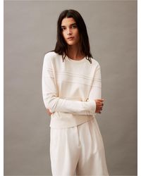 Calvin Klein - Smooth Cotton Stripe Sweater - Lyst