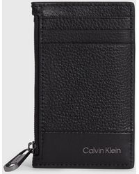 Calvin Klein - Porte-cartes en cuir zippé - Lyst