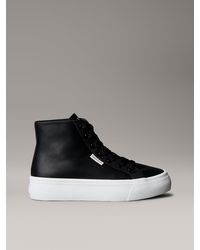Calvin Klein - Baskets Montantes À Plateformes En Cuir - Lyst