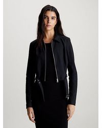 Calvin Klein - Jacke mit Gürtel aus weichem Jersey - Lyst