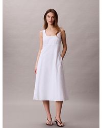 Calvin Klein - Halflange Jurk Van Poplinkatoen - Lyst