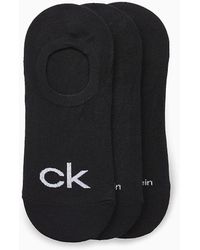 Calvin Klein 3er-Pack No-Show-Socken mit Logo - Schwarz