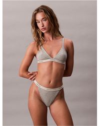 Calvin Klein - Heritage Cotton Stretch Unlined Triangle Bra - Lyst