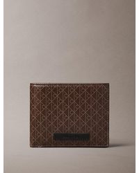 Calvin Klein - Allover Emblem Logo Bifold Wallet With Coin Pouch - Lyst