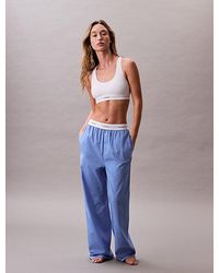 Calvin Klein - Logo-Pyjama-Hose Aus Baumwoll-Popeline - Lyst