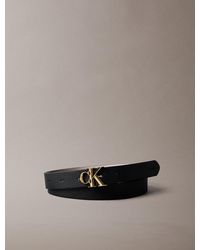 Calvin Klein - Reversible Pebbled Leather Logo Belt - Lyst
