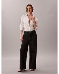 Calvin Klein - Jeans Wide Leg Chino Trousers - Lyst