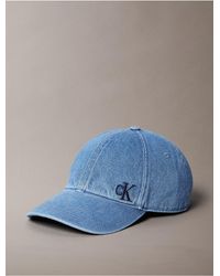 Calvin Klein - Washed Denim Embroidered Logo Baseball Cap - Lyst