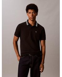 Calvin Klein - Jeans Monogram Pique Tipped Classic Polo Shirt - Lyst