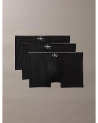 Calvin Klein - 3 Pack Trunks Graphic Monogram Cotton Stretch - Lyst