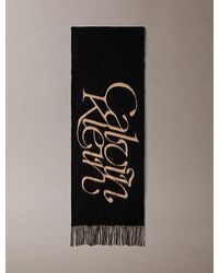 Calvin Klein - Warm Soft Wool Logo Scarf - Lyst