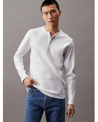 Calvin Klein - Camiseta de punto de canalé de manga larga - Lyst