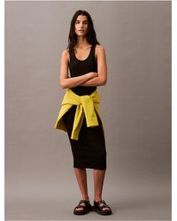 Calvin Klein - Calvin Klein Rib Slip Dress - Lyst