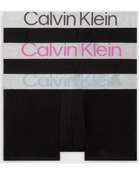 Calvin Klein - 3 Pack Low Rise Trunks - Steel Micro - - Black - Men - M - Lyst