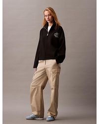 Calvin Klein - Chaqueta spacer con cremallera de un cuarto con logo monograma - Lyst