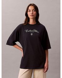 Calvin Klein - Lässiges T-Shirt Mit Schriftzug-Logo-Grafik - Lyst
