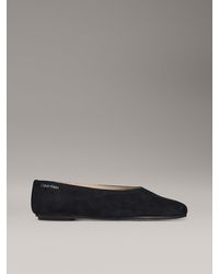 Calvin Klein - Ballerines En Daim - Lyst