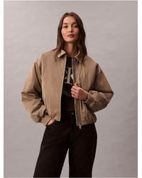Calvin Klein - Jeans High Shine Relaxed Bomber Jacket - Lyst