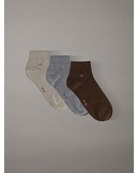 Calvin Klein - 3 Pack Soft Cotton Stretch Ankle Socks - Lyst