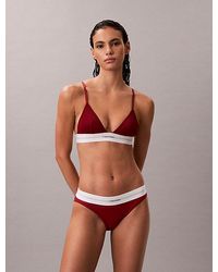 Calvin Klein - Unlined Triangle Bralette Cotton Modal Stretch Rib - Lyst