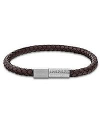 Calvin Klein - Jeans Braided Leather And Steel Bracelet - Lyst