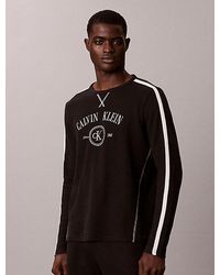Calvin Klein - Brushed Waffle Long Sleeve Lounge T-Shirt - Lyst