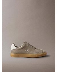 Calvin Klein - Leather Signature Logo Trainers - Lyst