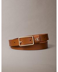 Calvin Klein - Leather Monogram Hardware Belt - Lyst